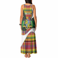 Personalized Bon Fete Kweyol Dominica Tank Maxi Dress Creole Day Coat Of Arms Madras Motifs