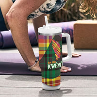 Personalized Bon Fete Kweyol Dominica Tumbler With Handle Creole Day Coat Of Arms Madras Motifs