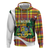 Personalized Bon Fete Kweyol Dominica Zip Hoodie Creole Day Coat Of Arms Madras Motifs