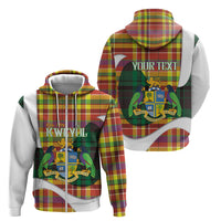 Personalized Bon Fete Kweyol Dominica Zip Hoodie Creole Day Coat Of Arms Madras Motifs