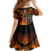 Personalised Polynesian Darts Family Matching Long Sleeve Bodycon Dress and Hawaiian Shirt Fire Burning With Tribal Tattoo - Wonder Print Shop