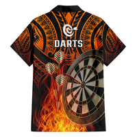 Personalised Polynesian Darts Family Matching Long Sleeve Bodycon Dress and Hawaiian Shirt Fire Burning With Tribal Tattoo - Wonder Print Shop