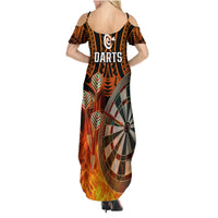 Personalised Polynesian Darts Family Matching Summer Maxi Dress and Hawaiian Shirt Fire Burning With Tribal Tattoo - Wonder Print Shop