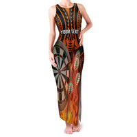 Personalised Polynesian Darts Family Matching Tank Maxi Dress and Hawaiian Shirt Fire Burning With Tribal Tattoo - Wonder Print Shop