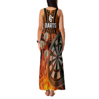 Personalised Polynesian Darts Family Matching Tank Maxi Dress and Hawaiian Shirt Fire Burning With Tribal Tattoo - Wonder Print Shop