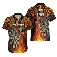 Personalised Polynesian Darts Hawaiian Shirt Fire Burning With Tribal Tattoo - Wonder Print Shop
