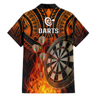 Personalised Polynesian Darts Kid Hawaiian Shirt Fire Burning With Tribal Tattoo - Wonder Print Shop