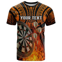 Personalised Polynesian Darts T Shirt Fire Burning With Tribal Tattoo - Wonder Print Shop