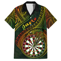 Personalised Polynesian Darts Family Matching Off Shoulder Maxi Dress and Hawaiian Shirt Dart Lovers Tribal Pattern Mix Tropical Leaves - Wonder Print Shop