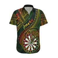 Personalised Polynesian Darts Hawaiian Shirt Dart Lovers Tribal Pattern Mix Tropical Leaves - Wonder Print Shop