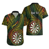 Personalised Polynesian Darts Hawaiian Shirt Dart Lovers Tribal Pattern Mix Tropical Leaves - Wonder Print Shop