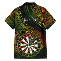 Personalised Polynesian Darts Kid Hawaiian Shirt Dart Lovers Tribal Pattern Mix Tropical Leaves - Wonder Print Shop
