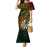 Personalised Polynesian Darts Mermaid Dress Dart Lovers Tribal Pattern Mix Tropical Leaves - Wonder Print Shop