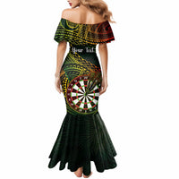 Personalised Polynesian Darts Mermaid Dress Dart Lovers Tribal Pattern Mix Tropical Leaves - Wonder Print Shop