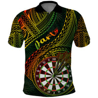 Personalised Polynesian Darts Polo Shirt Dart Lovers Tribal Pattern Mix Tropical Leaves - Wonder Print Shop