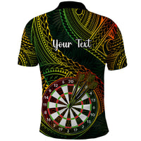 Personalised Polynesian Darts Polo Shirt Dart Lovers Tribal Pattern Mix Tropical Leaves - Wonder Print Shop