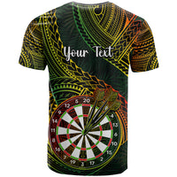 Personalised Polynesian Darts T Shirt Dart Lovers Tribal Pattern Mix Tropical Leaves - Wonder Print Shop