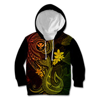 Hawaii Kid Hoodie Fish Hook Tattoo Mix Polynesian Plumeria Reggae Version - Wonder Print Shop