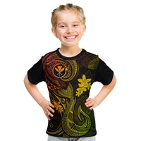 Hawaii Kid T Shirt Fish Hook Tattoo Mix Polynesian Plumeria Reggae Version - Wonder Print Shop