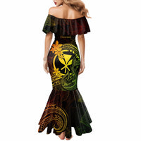 Hawaii Mermaid Dress Fish Hook Tattoo Mix Polynesian Plumeria Reggae Version - Wonder Print Shop