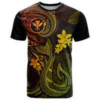 Hawaii T Shirt Fish Hook Tattoo Mix Polynesian Plumeria Reggae Version - Wonder Print Shop