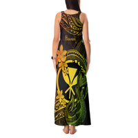Hawaii Tank Maxi Dress Fish Hook Tattoo Mix Polynesian Plumeria Reggae Version - Wonder Print Shop