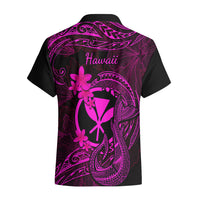 Hawaii Hawaiian Shirt Fish Hook Tattoo Mix Polynesian Plumeria Pink Version - Wonder Print Shop