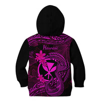 Hawaii Kid Hoodie Fish Hook Tattoo Mix Polynesian Plumeria Pink Version - Wonder Print Shop