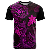 Hawaii T Shirt Fish Hook Tattoo Mix Polynesian Plumeria Pink Version - Wonder Print Shop