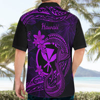 Hawaii Hawaiian Shirt Fish Hook Tattoo Mix Polynesian Plumeria Purple Version - Wonder Print Shop