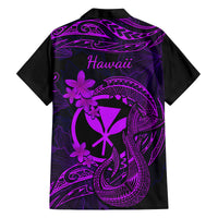 Hawaii Kid Hawaiian Shirt Fish Hook Tattoo Mix Polynesian Plumeria Purple Version - Wonder Print Shop