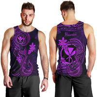 hawaii-men-tank-top-fish-hook-tattoo-mix-polynesian-plumeria-purple-version