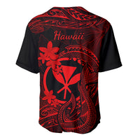 Hawaii Baseball Jersey Fish Hook Tattoo Mix Polynesian Plumeria Red Version - Wonder Print Shop