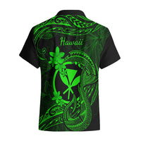 Hawaii Hawaiian Shirt Fish Hook Tattoo Mix Polynesian Plumeria Green Version - Wonder Print Shop
