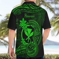 Hawaii Hawaiian Shirt Fish Hook Tattoo Mix Polynesian Plumeria Green Version - Wonder Print Shop