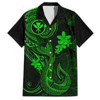 Hawaii Kid Hawaiian Shirt Fish Hook Tattoo Mix Polynesian Plumeria Green Version - Wonder Print Shop