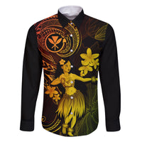 Hawaii Family Matching Long Sleeve Bodycon Dress and Hawaiian Shirt Hula Girl Mix Polynesian Plumeria Reggae Version - Wonder Print Shop