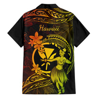 Hawaii Family Matching Short Sleeve Bodycon Dress and Hawaiian Shirt Hula Girl Mix Polynesian Plumeria Reggae Version - Wonder Print Shop