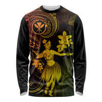 Hawaii Long Sleeve Shirt Hula Girl Mix Polynesian Plumeria Reggae Version - Wonder Print Shop