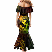 Hawaii Mermaid Dress Hula Girl Mix Polynesian Plumeria Reggae Version - Wonder Print Shop