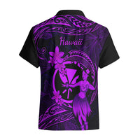 Hawaii Hawaiian Shirt Hula Girl Mix Polynesian Plumeria Purple Version - Wonder Print Shop