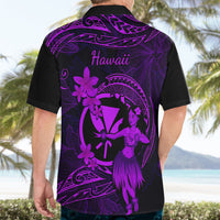 Hawaii Hawaiian Shirt Hula Girl Mix Polynesian Plumeria Purple Version - Wonder Print Shop