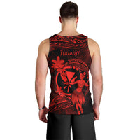 hawaii-men-tank-top-hula-girl-mix-polynesian-plumeria-red-version