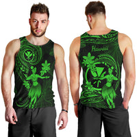 hawaii-men-tank-top-hula-girl-mix-polynesian-plumeria-green-version