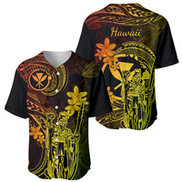 Hawaii Baseball Jersey King Kamehameha Mix Polynesian Plumeria Reggae Version - Wonder Print Shop
