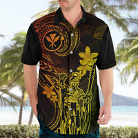 Hawaii Hawaiian Shirt King Kamehameha Mix Polynesian Plumeria Reggae Version - Wonder Print Shop