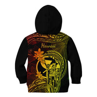 Hawaii Kid Hoodie King Kamehameha Mix Polynesian Plumeria Reggae Version - Wonder Print Shop