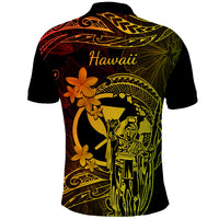 Hawaii Polo Shirt King Kamehameha Mix Polynesian Plumeria Reggae Version - Wonder Print Shop