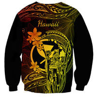 Hawaii Sweatshirt King Kamehameha Mix Polynesian Plumeria Reggae Version - Wonder Print Shop