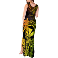 Hawaii Tank Maxi Dress King Kamehameha Mix Polynesian Plumeria Reggae Version - Wonder Print Shop